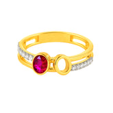 22k Yellow Cubic Zirconia Solitaire Cocktail Rings in size 7 and total gold weight of 2.67g